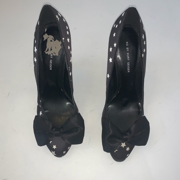 KG by Kurt Geiger Black White Star Bow Heels - Picture 2 of 12
